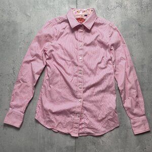 Robert Graham Womens Sz XS‎ Fitted Pink Striped Button Up Shirt Flip Cuffs
